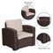 Merrick Lane Malmok Outdoor Furniture Resin Chair Faux Rattan Wicker Pattern Patio Chair With All-Weather Cushion